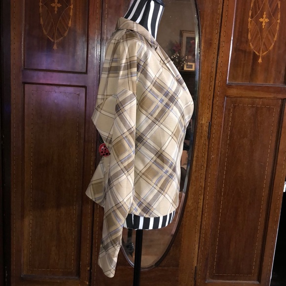 Lauren Ralph Lauren Plaid Wrap Blouse Small - Picture 5 of 9